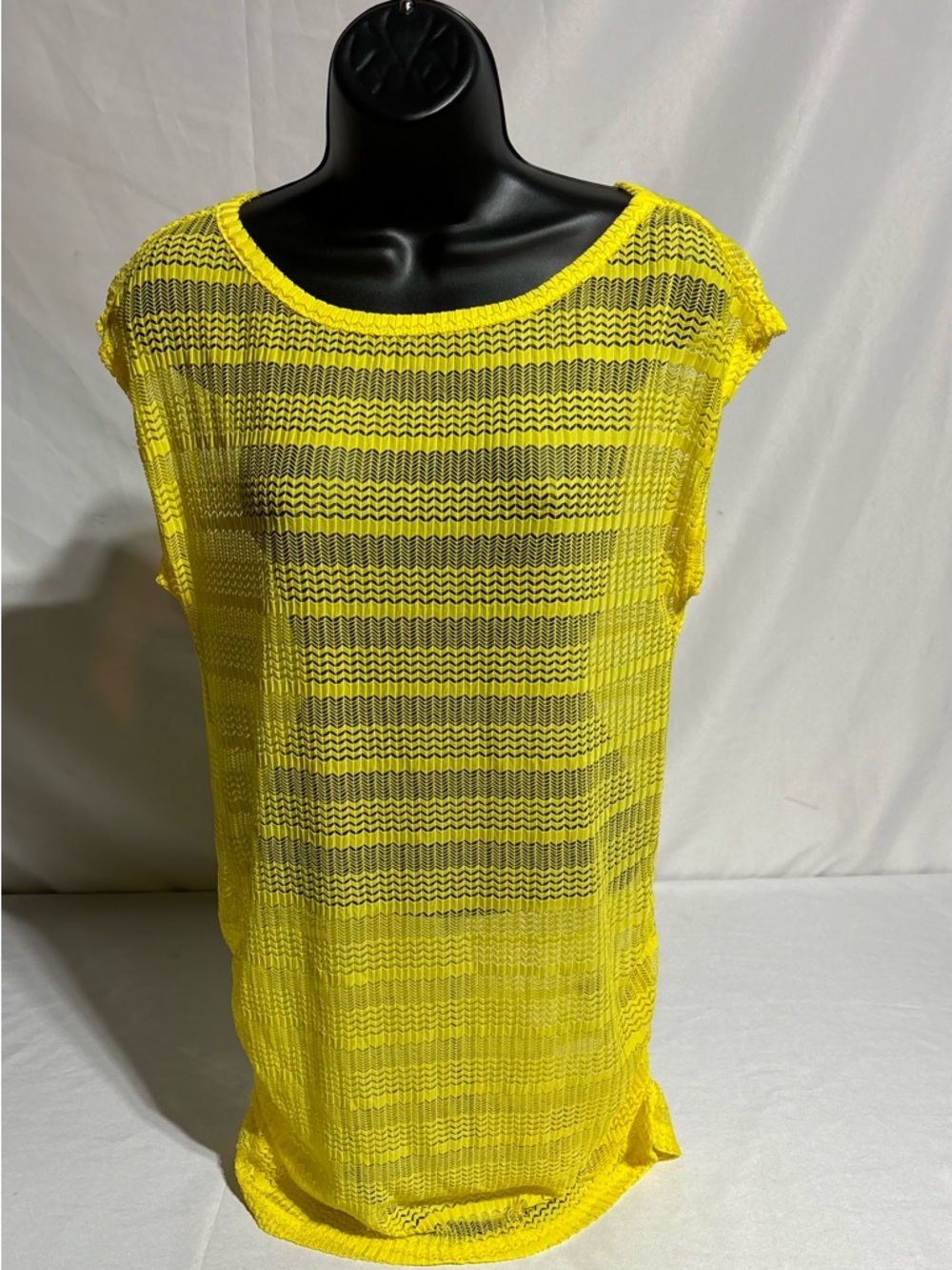 Islander Bright Chartreuse Open Knit Beach Coverup - Size S